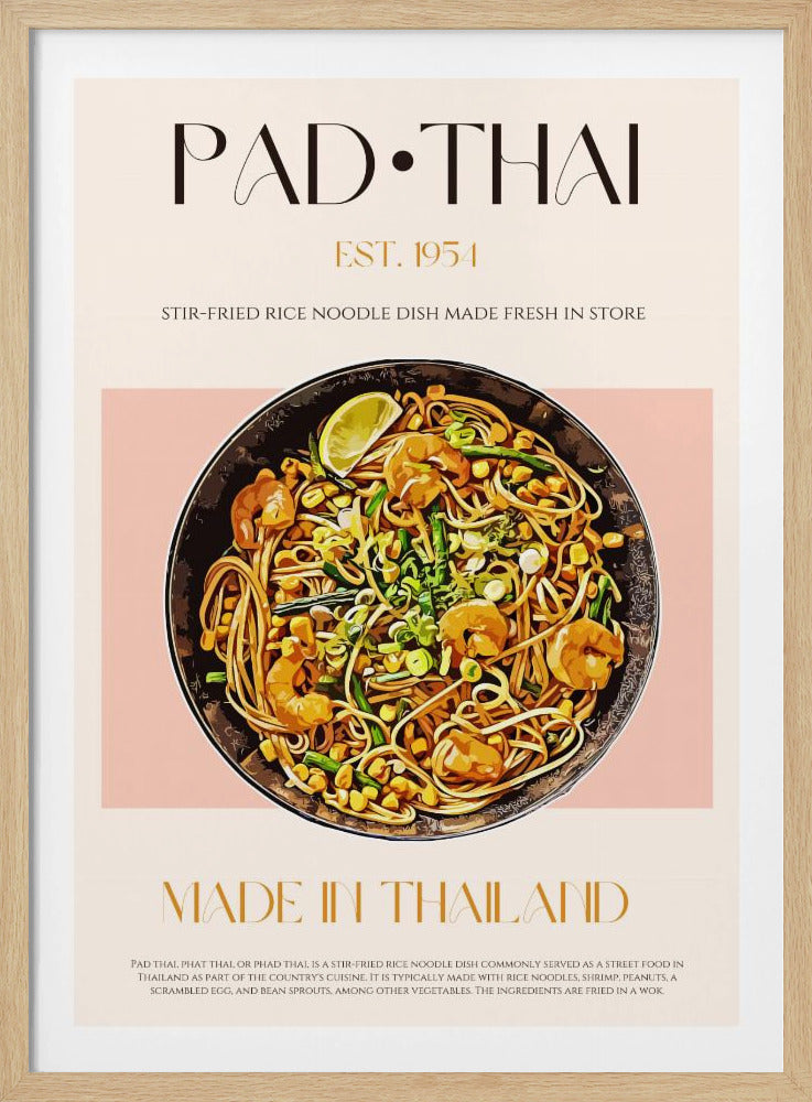 Elegant illustration av Pad Thai | Poster