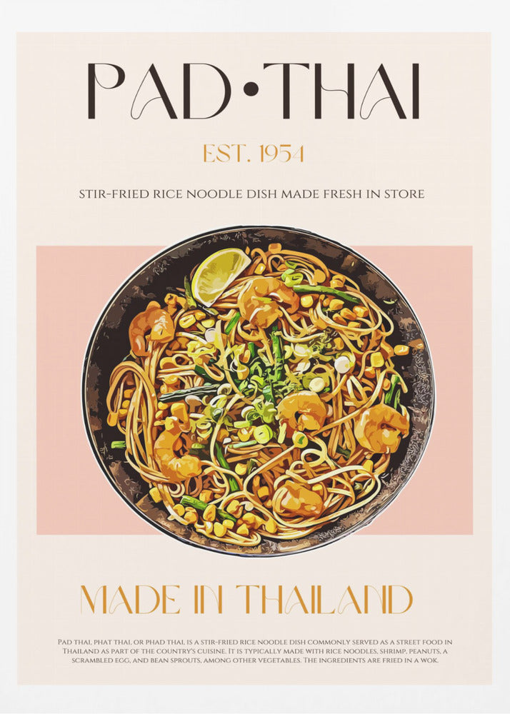 Elegant illustration av Pad Thai | Poster