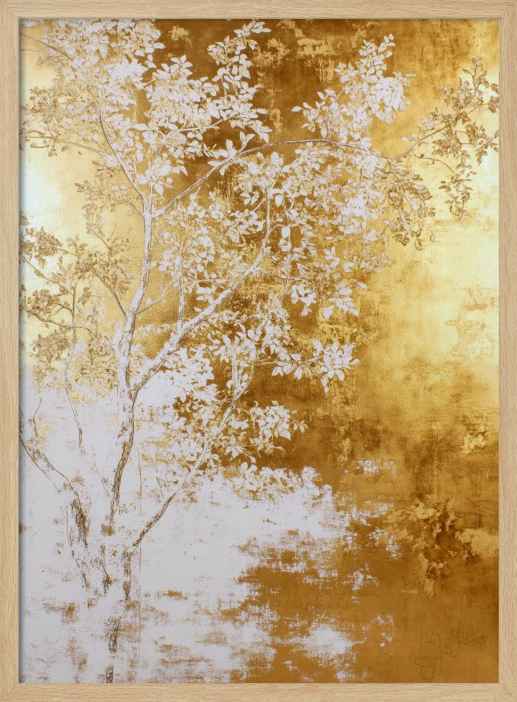White and gold nature landscape | Poster