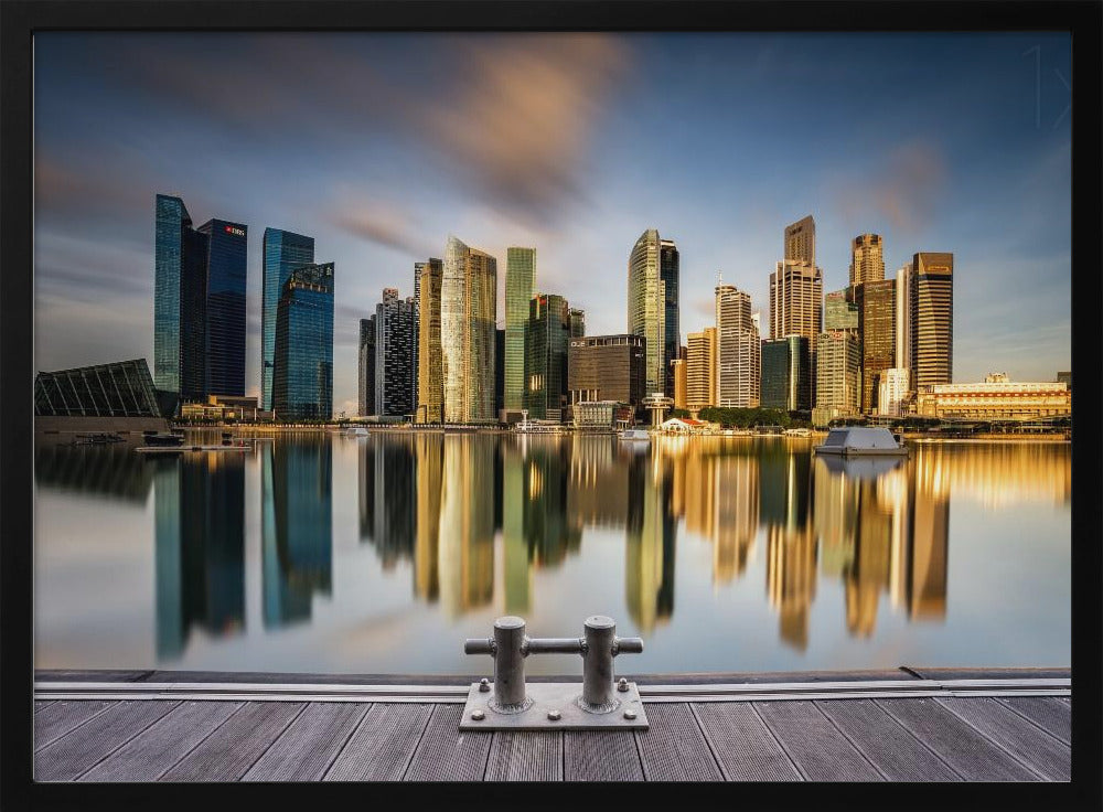 Gylden morgen i Singapore | Plakater - Kunsttryk