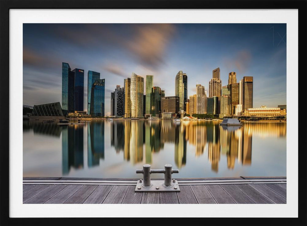 Gylden morgen i Singapore | Plakater - Kunsttryk