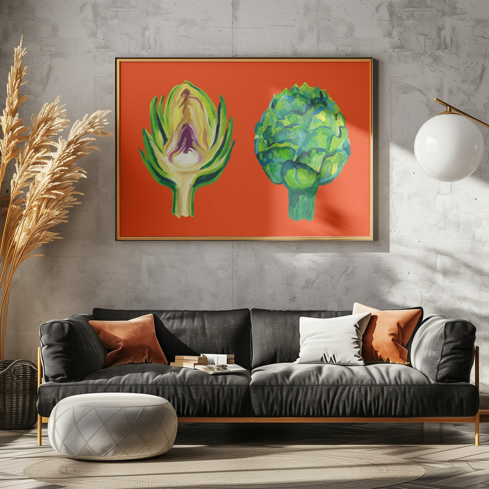 Artisjokken op sinaasappel | Posters - Kunstdrukken