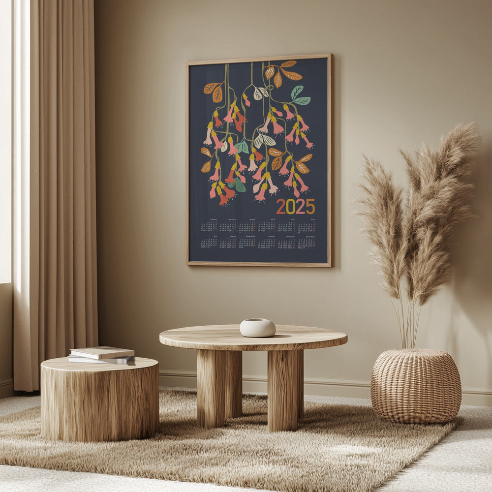Calendar 2025 fuchsia flower | Poster