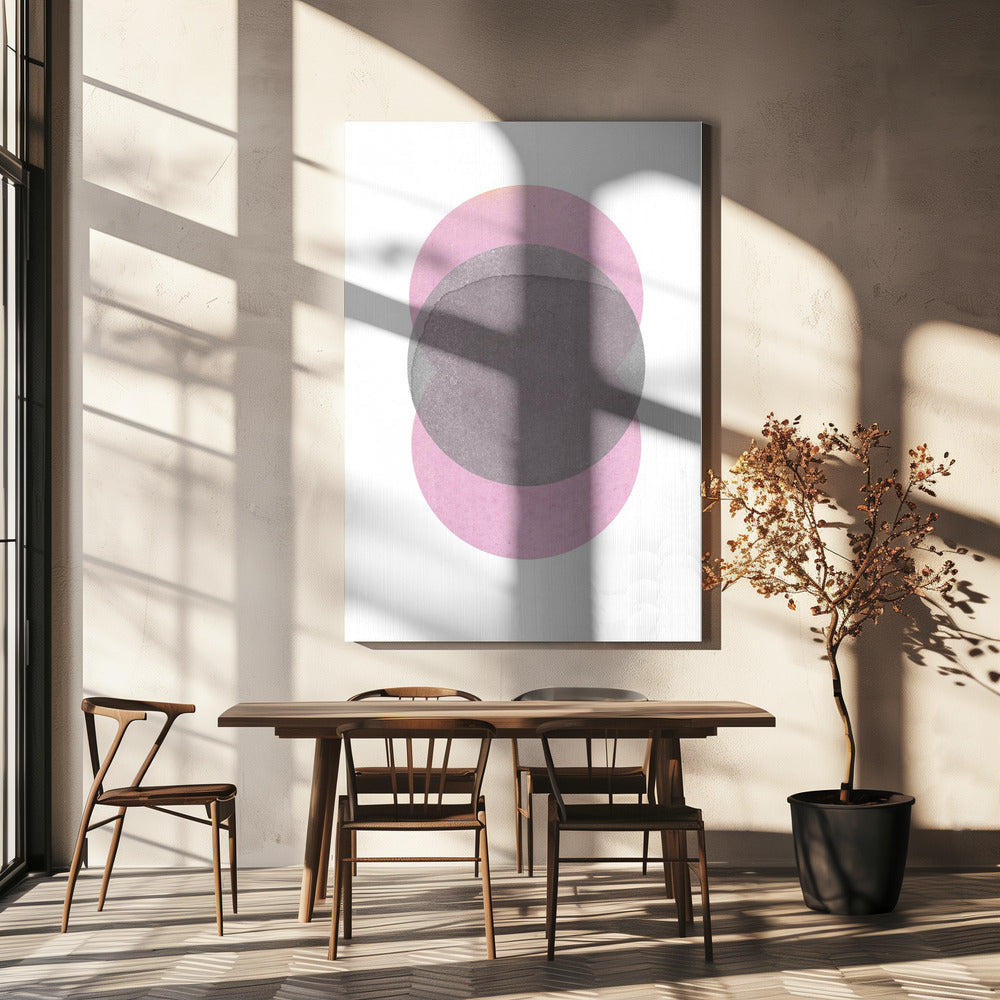 Gray Pink Circles | Canvas
