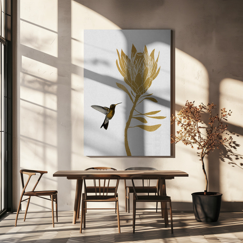 Colibrí y Flor I | Impresiones en Lienzo