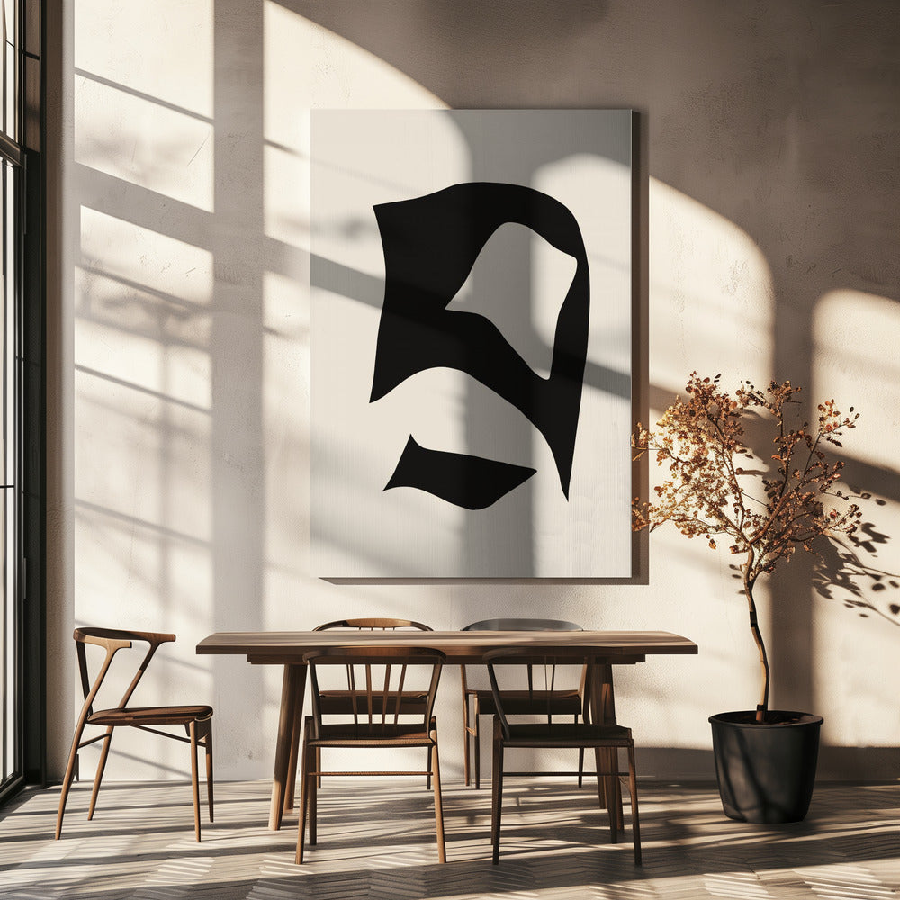 Vervormde zwarte uitsnede | Canvasprints