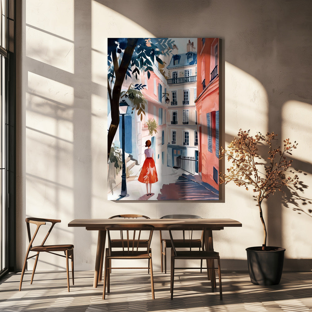Pintura digital en acuarela de París (3) | Impresiones en Lienzo