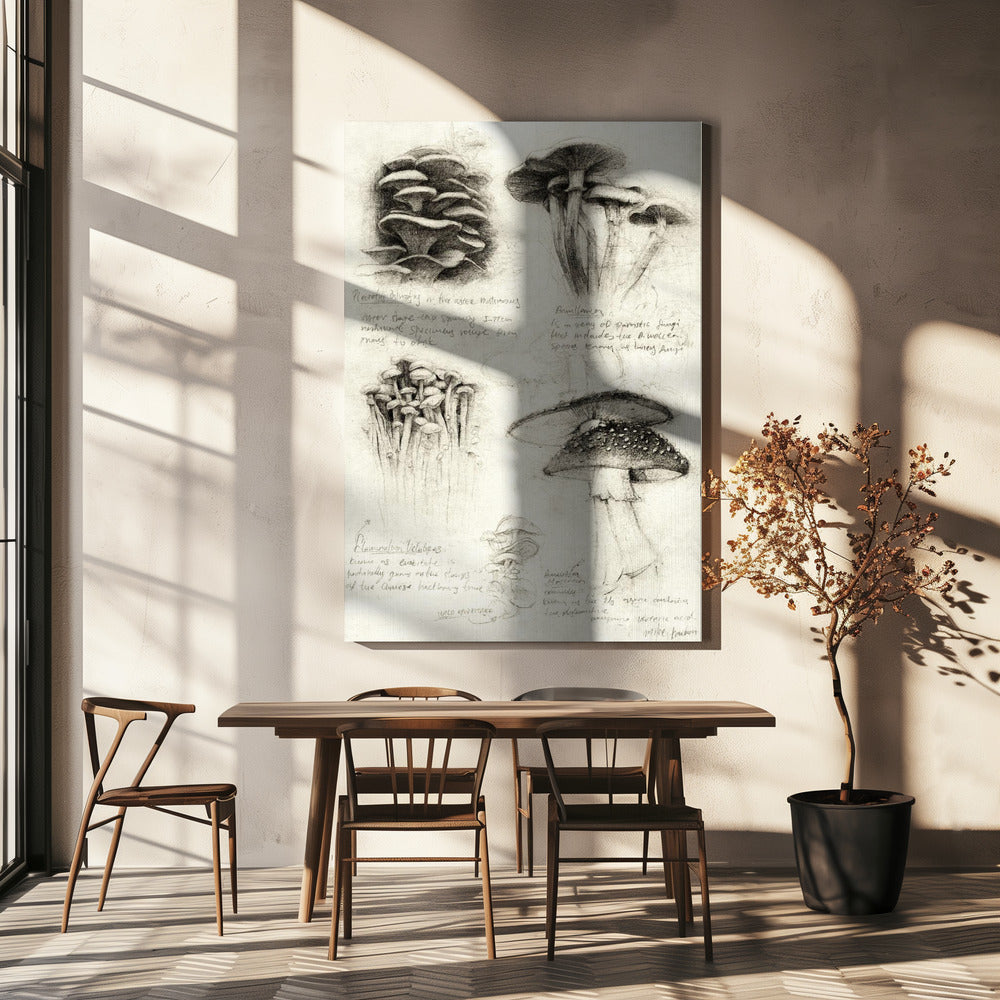 Verschiedene botanische Pilze | Leinwand-Bilder