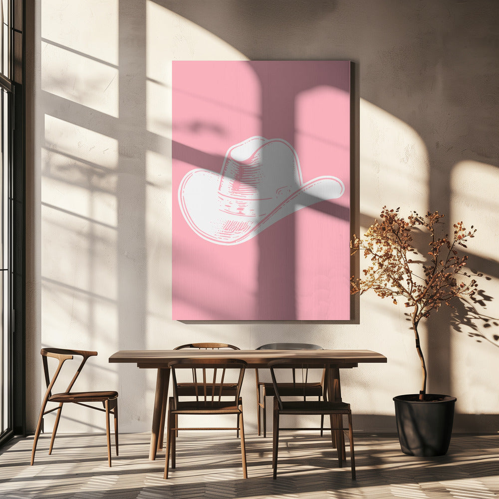 Chapeau de cowboy rose | Tableaux sur Toile