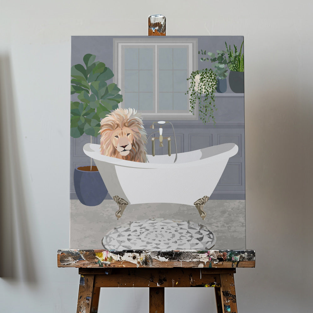 Lejon badar | Canvas