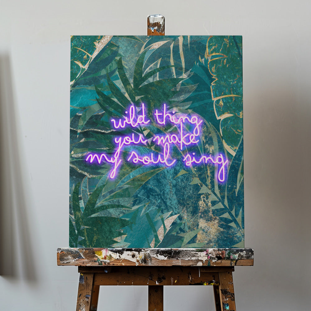 Typographie de la jungle au néon | Tableaux sur Toile