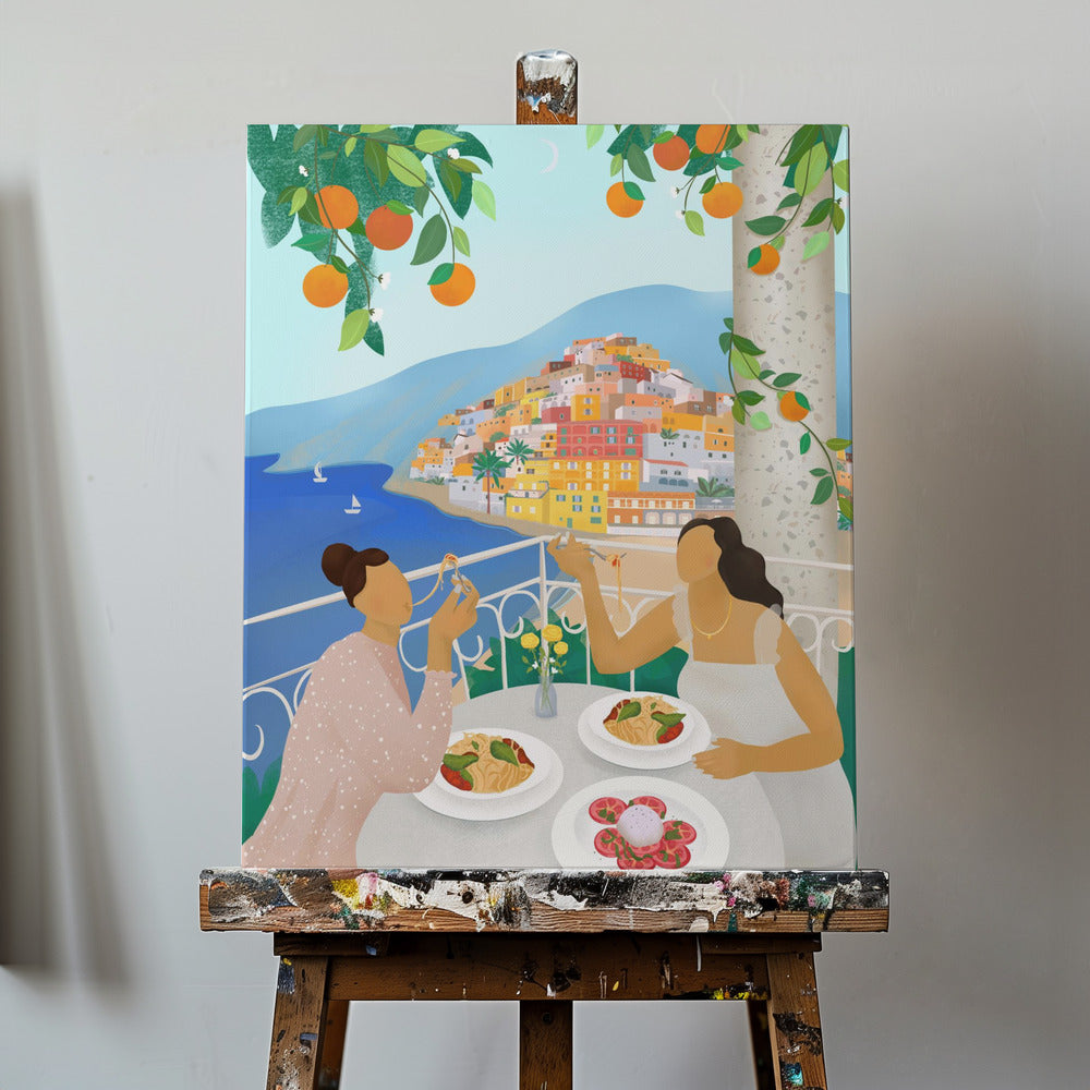 Dziewczyny w Positano | Wydruki na łótnie