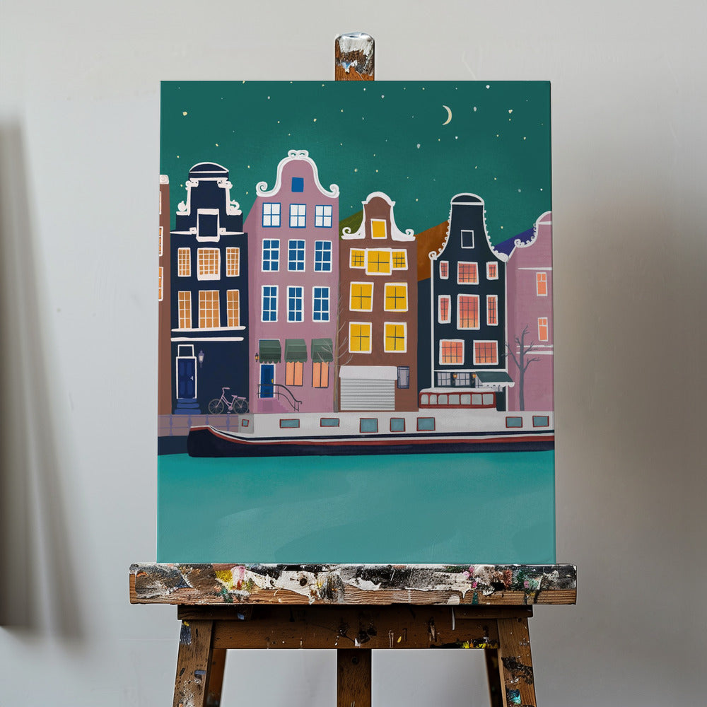 Amsterdam by night | Canvas