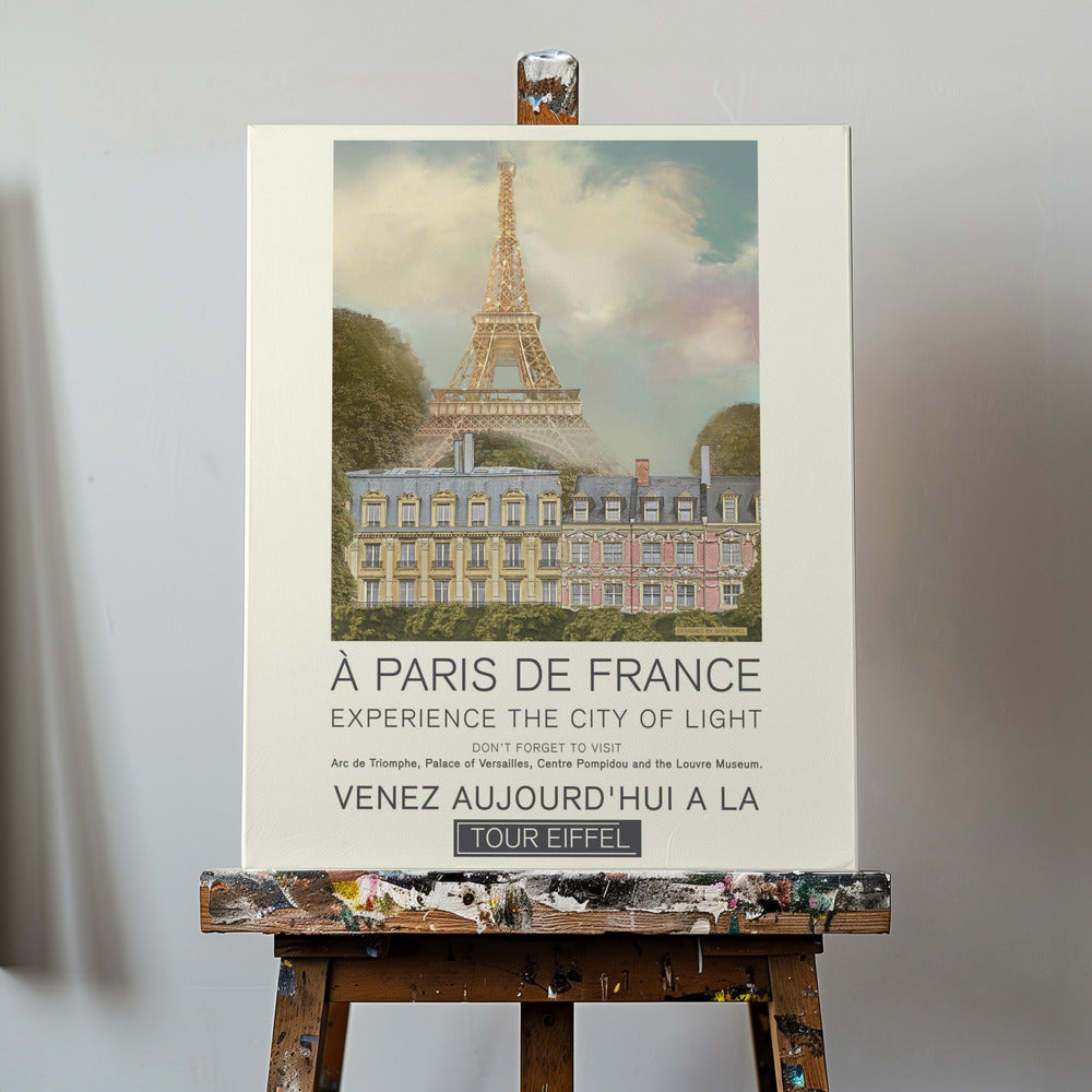 Stampa retrò di Parigi | Stampe su Tela