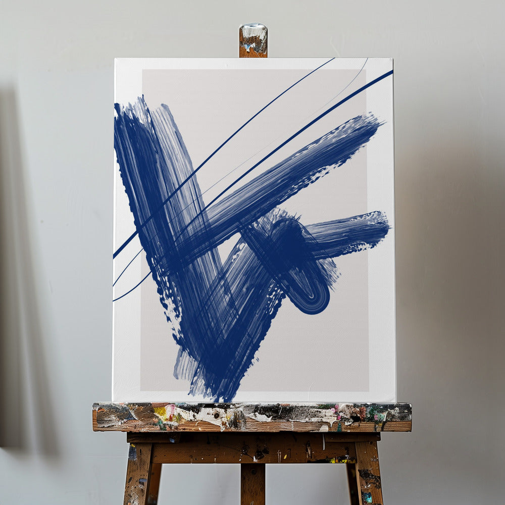 Djärva blå penseldrag | Canvas