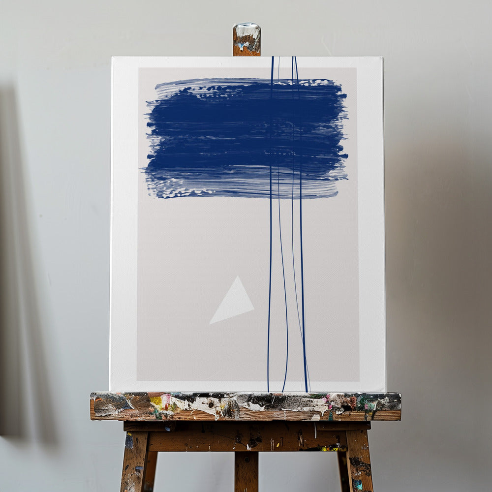 Djärva blå penseldrag | Canvas