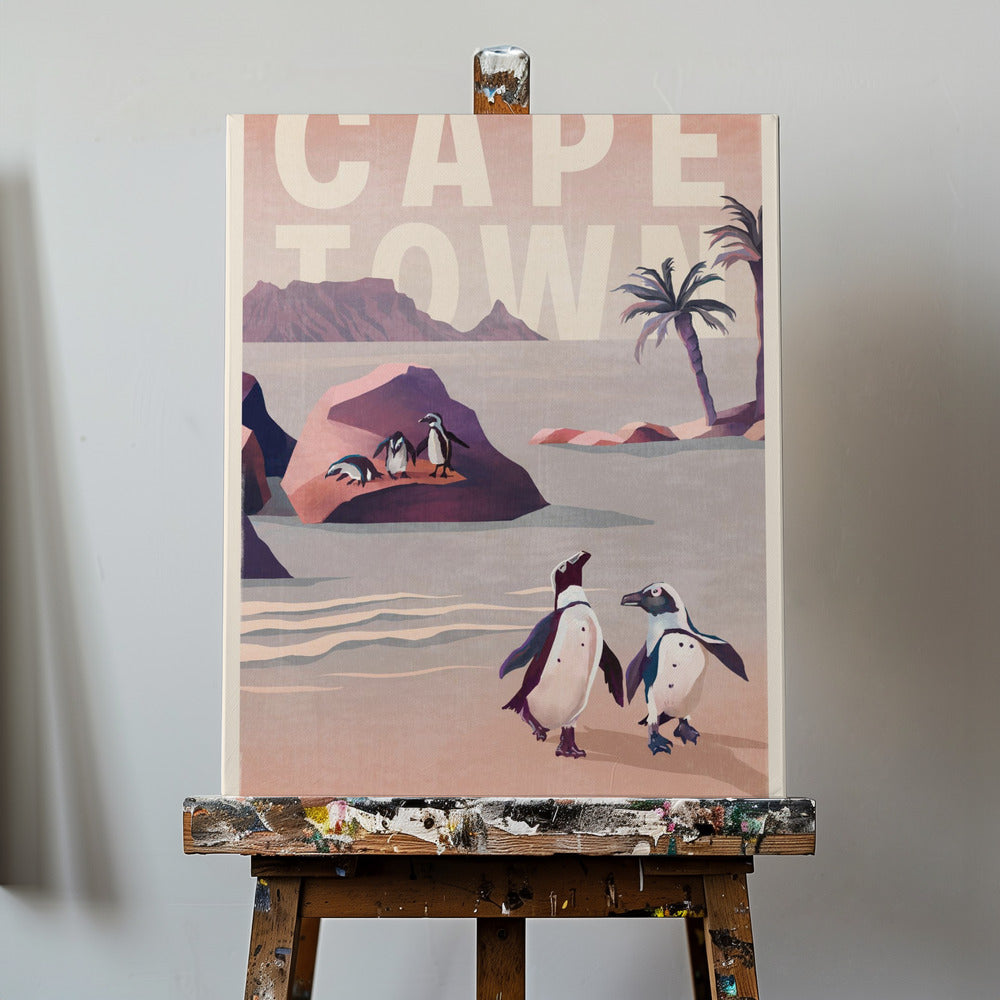 Città del Capo, Sud Africa, Arte di viaggio d'epoca | Stampe su Tela