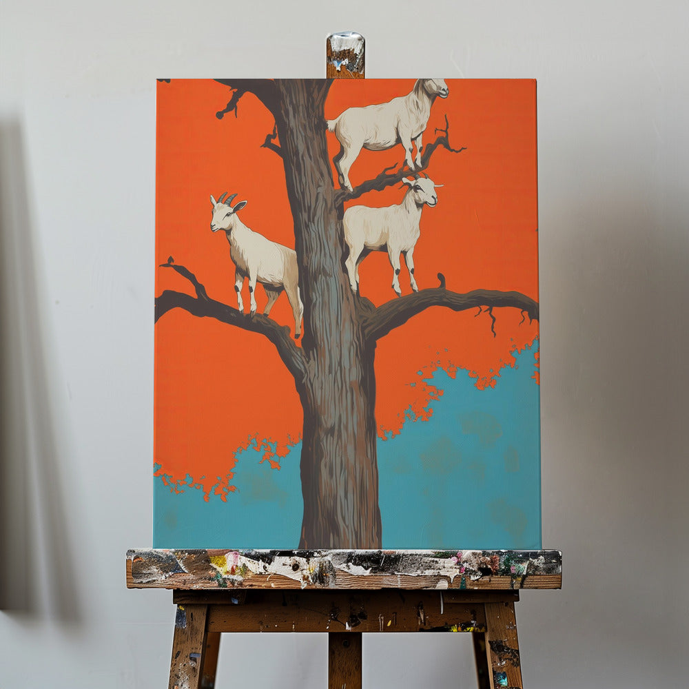 Getter i ett träd | Canvas