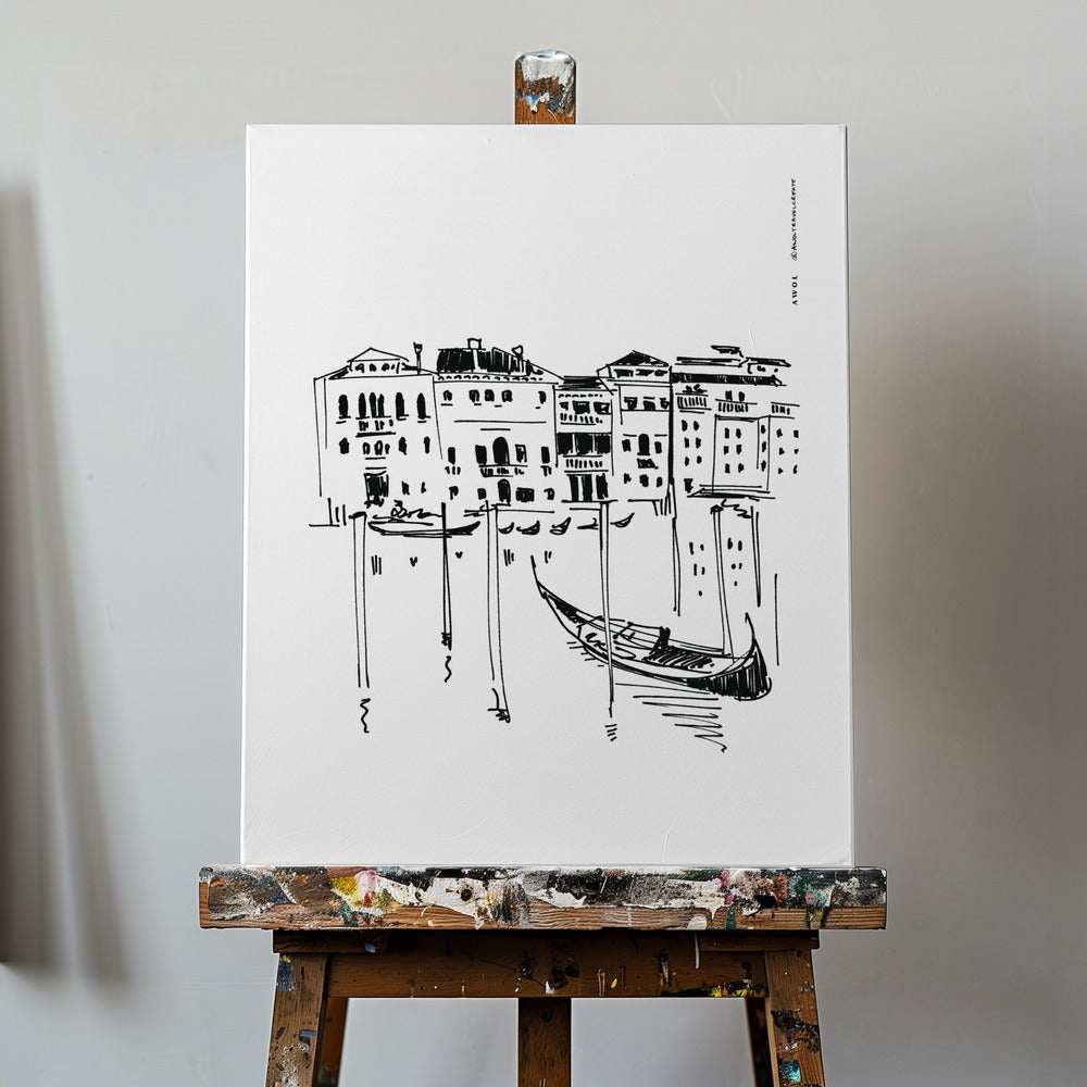 Impresión artística de viaje al Gran Canal de Venecia con góndola, Italia | Impresiones en Lienzo