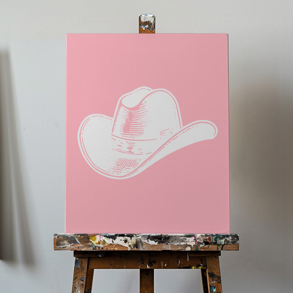 Chapeau de cowboy rose | Tableaux sur Toile