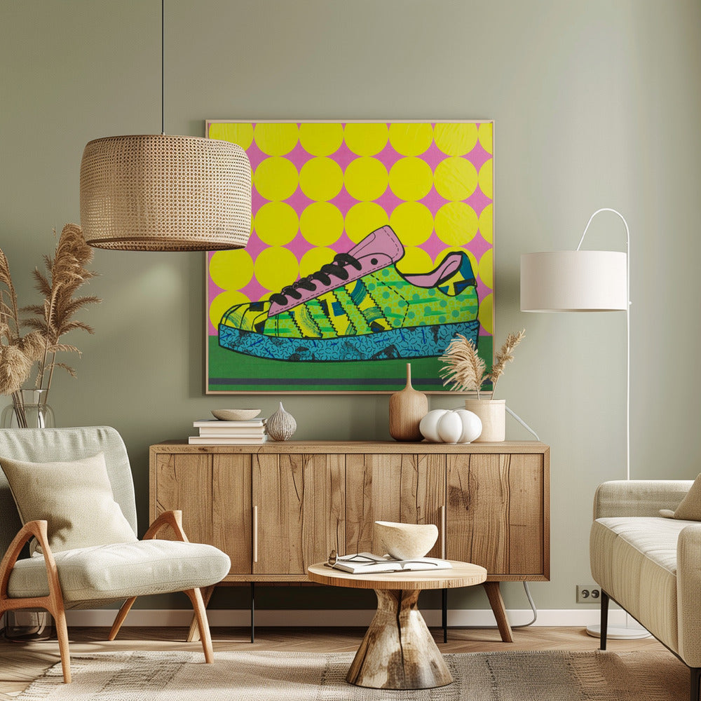 Superstar Grün Pink Blau | Leinwand-Bilder