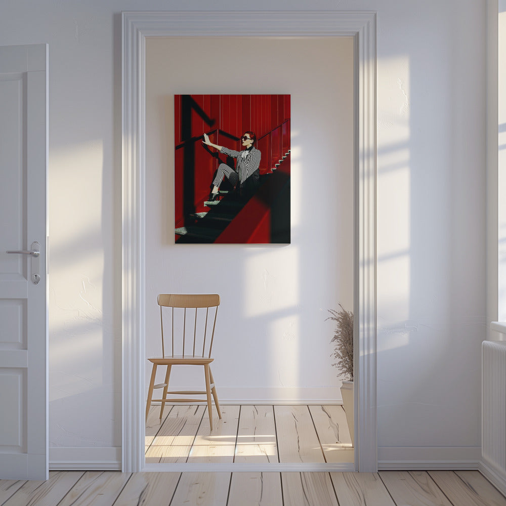 Red Stair Rhythms | Canvas