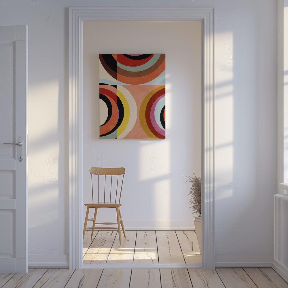 Varme farger Bauhaus Geometri3 | Lerretsbilder