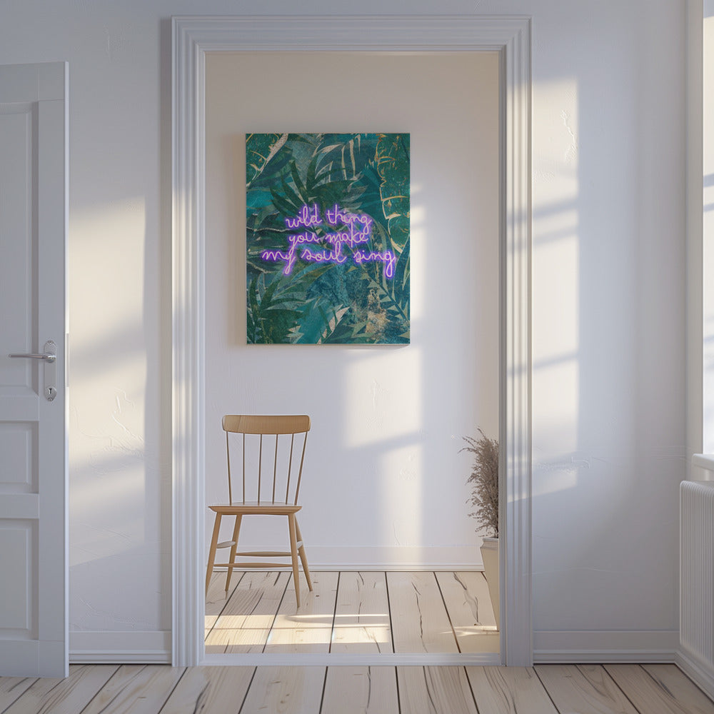 Typographie de la jungle au néon | Tableaux sur Toile