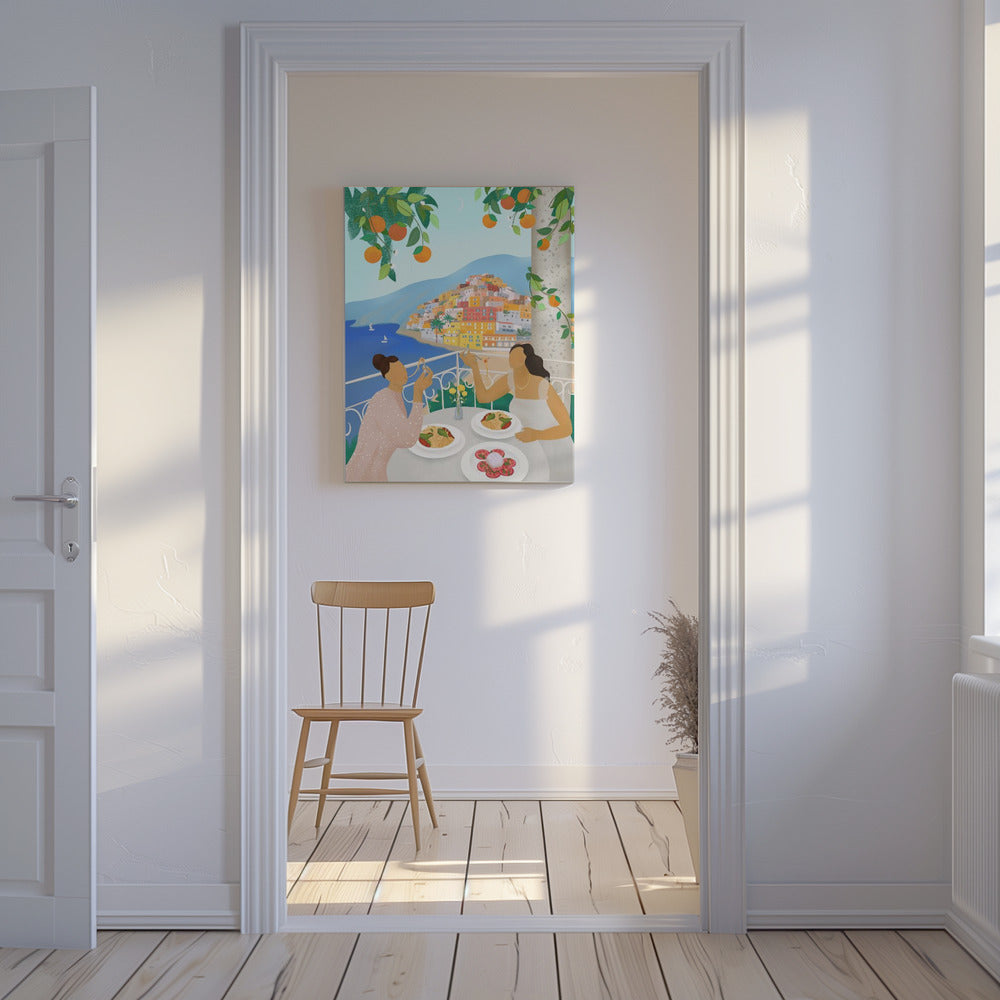 Dziewczyny w Positano | Wydruki na łótnie