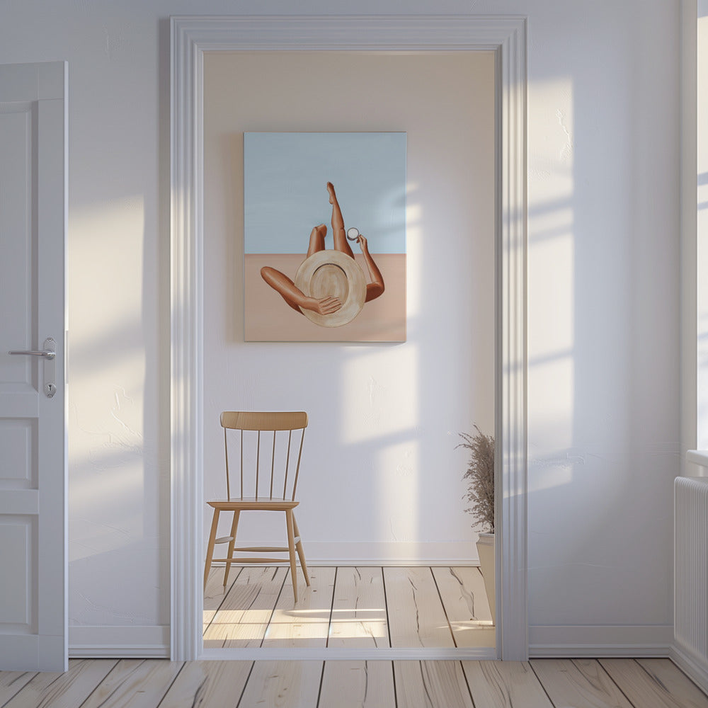 Fille au bord de la piscine | Tableaux sur Toile