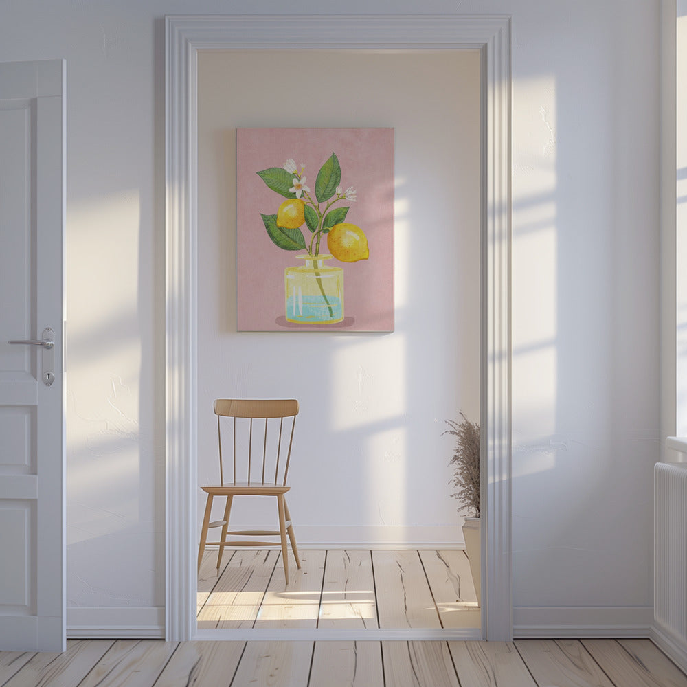 Zitronenstrauß in Vase | Leinwand-Bilder