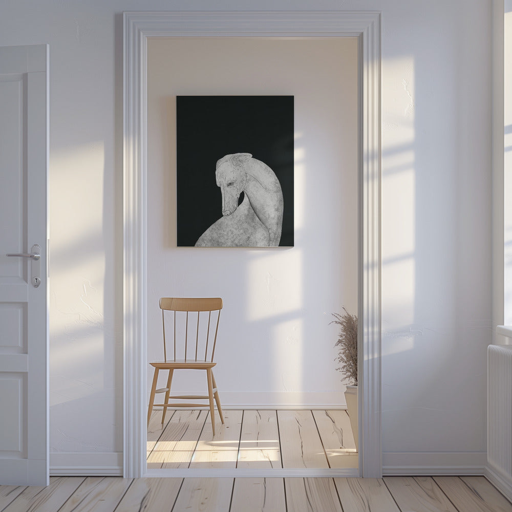 Greyhound sort og hvid | Lærredsbilleder