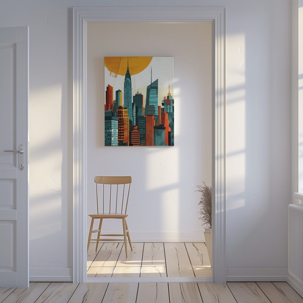 Pintura digital en acuarela de la ciudad de Nueva York (3) | Impresiones en Lienzo