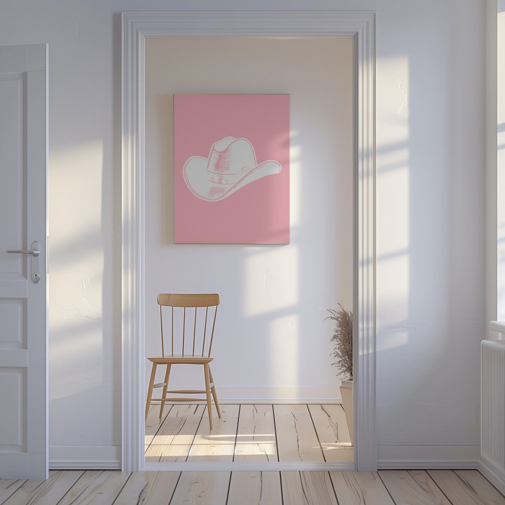 Chapeau de cowboy rose | Tableaux sur Toile