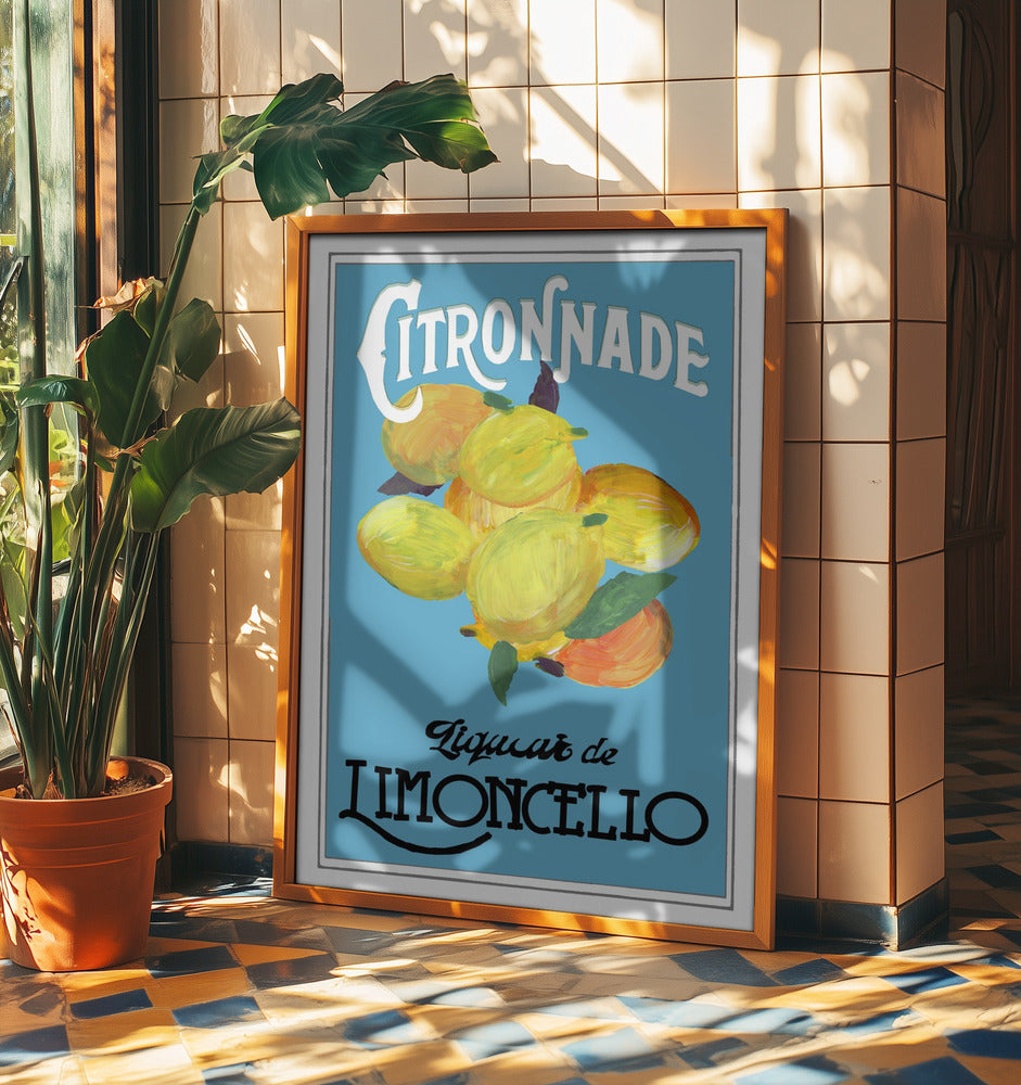 Citronnade Limoncello On Blue and Black | Poster