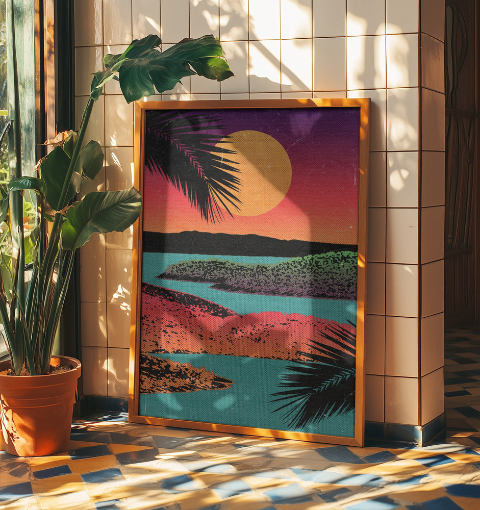 Retro solnedgång | Poster