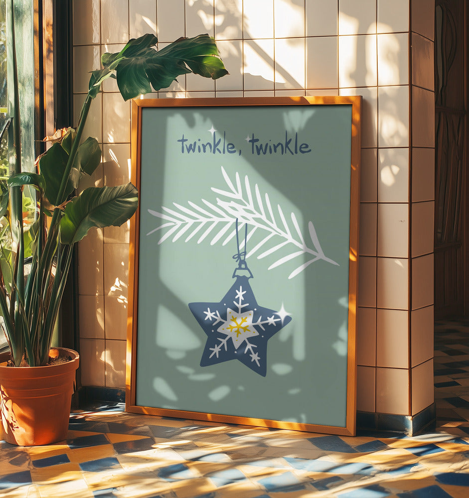 Fröhlich funkelnder Weihnachtsstern Mint | Poster