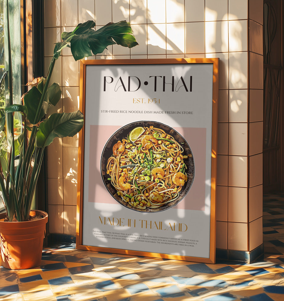 Elegant illustration av Pad Thai | Poster