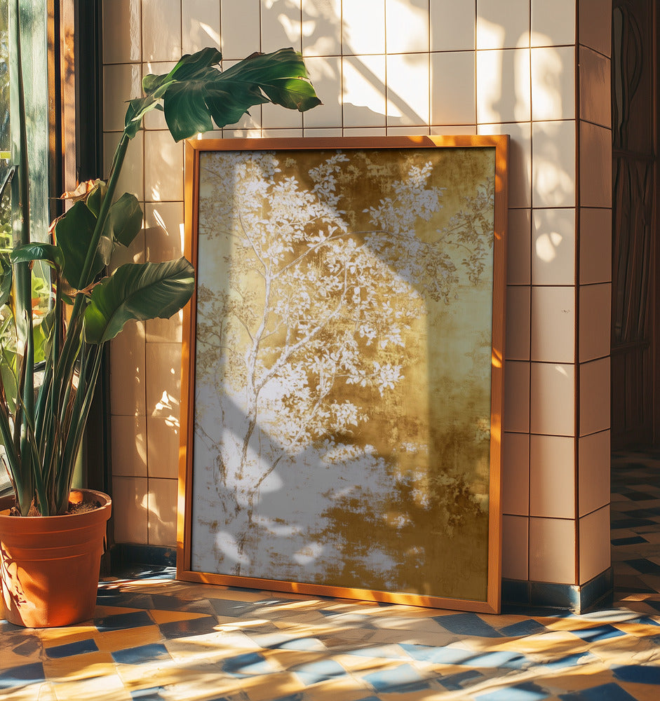 White and gold nature landscape | Poster