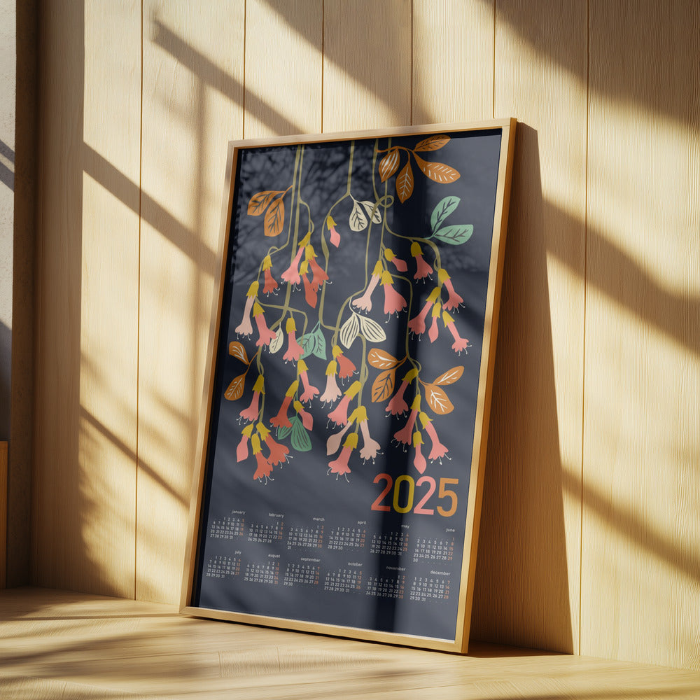 Calendar 2025 fuchsia flower | Poster