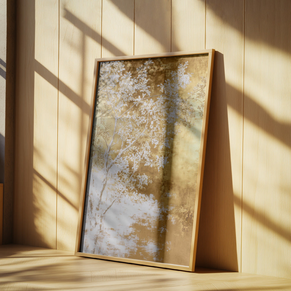White and gold nature landscape | Poster