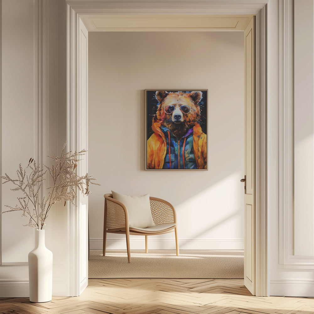 Akvarell djurkonst med björn | Poster