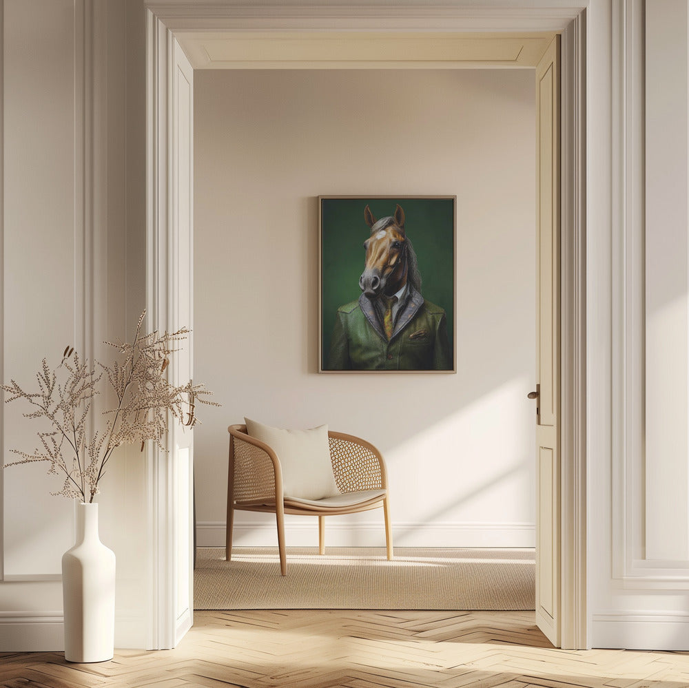 Elegant grön hästkonst | Poster