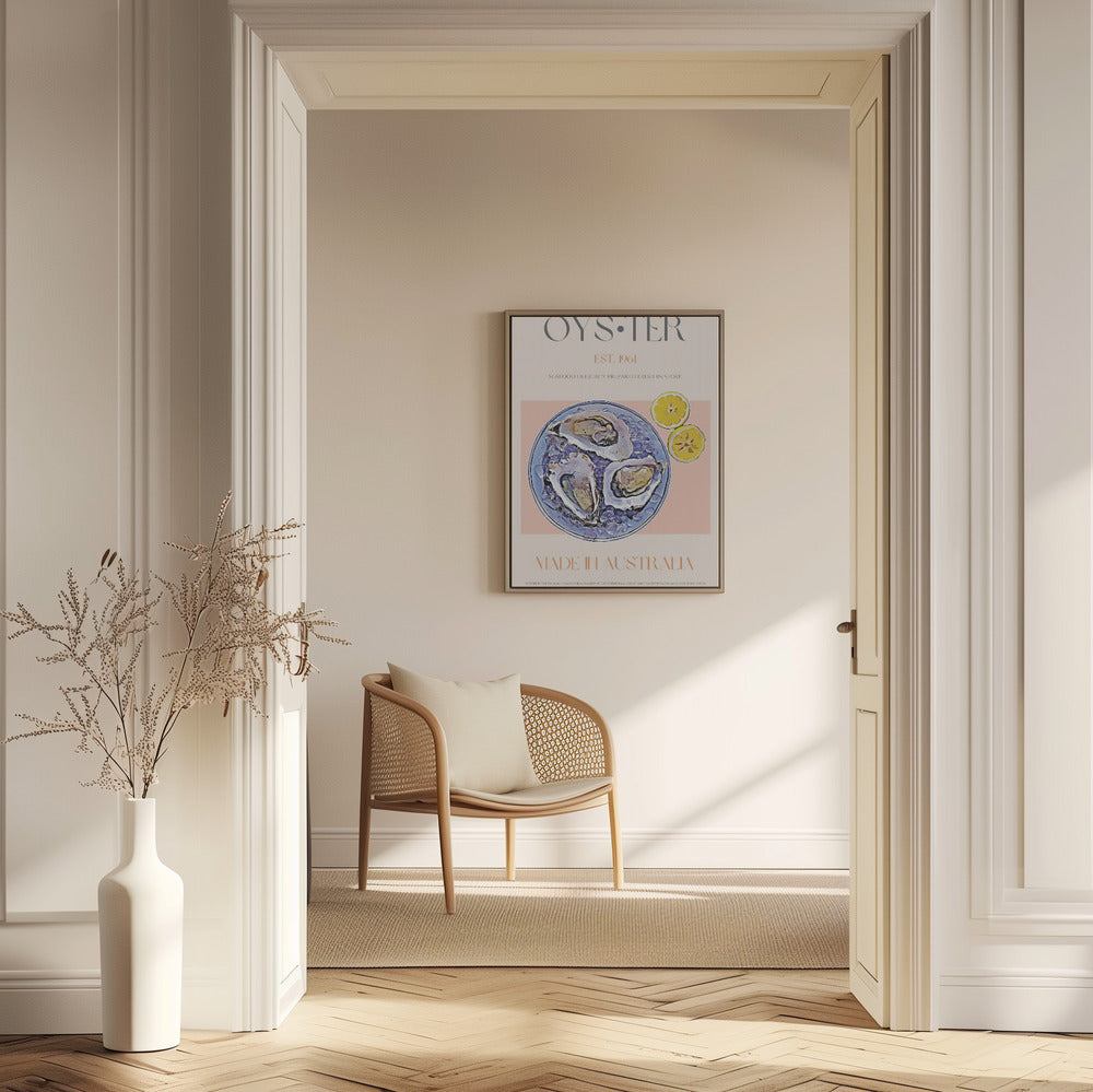 Frische Austern mit Zitronenscheiben | Poster