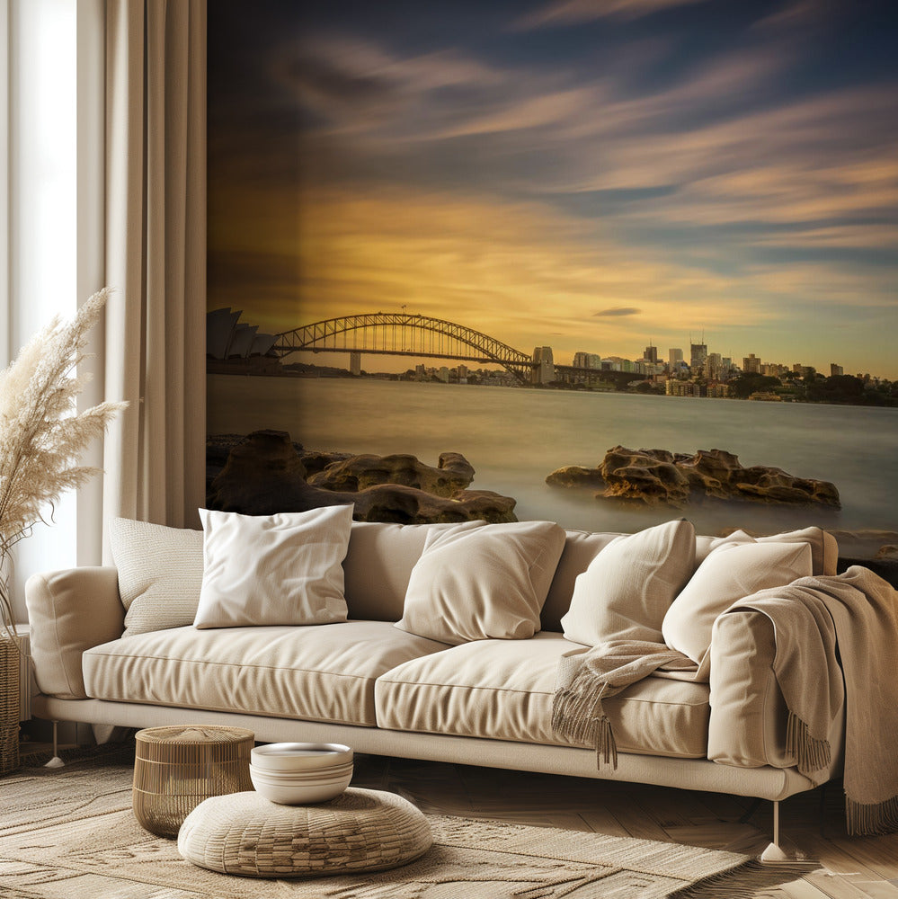 Solnedgang i Operahuset i Sydney | Fototapet