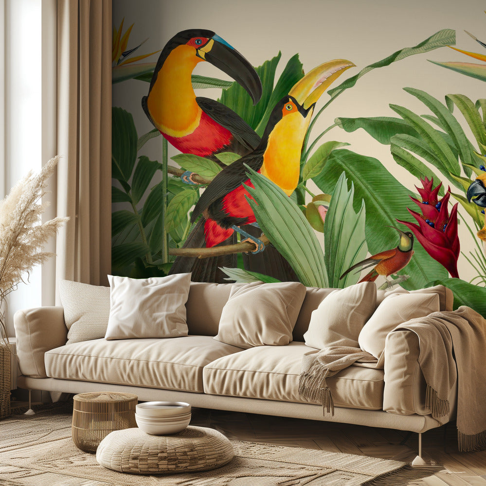 Jardin d'oiseaux de la forêt tropicale | Papier Peint Photo