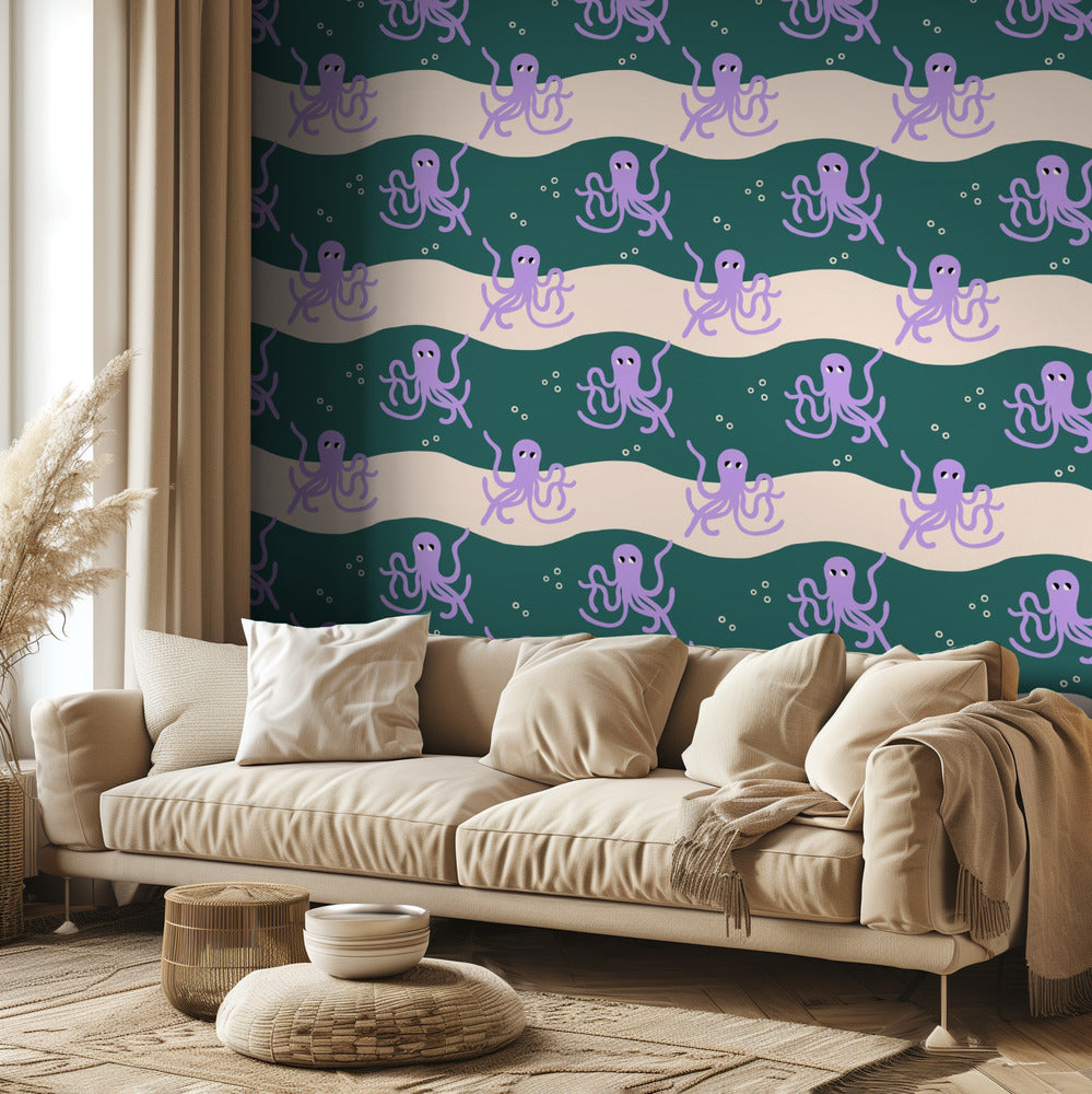 Blekksprut (mønsterdesign) | Fototapet