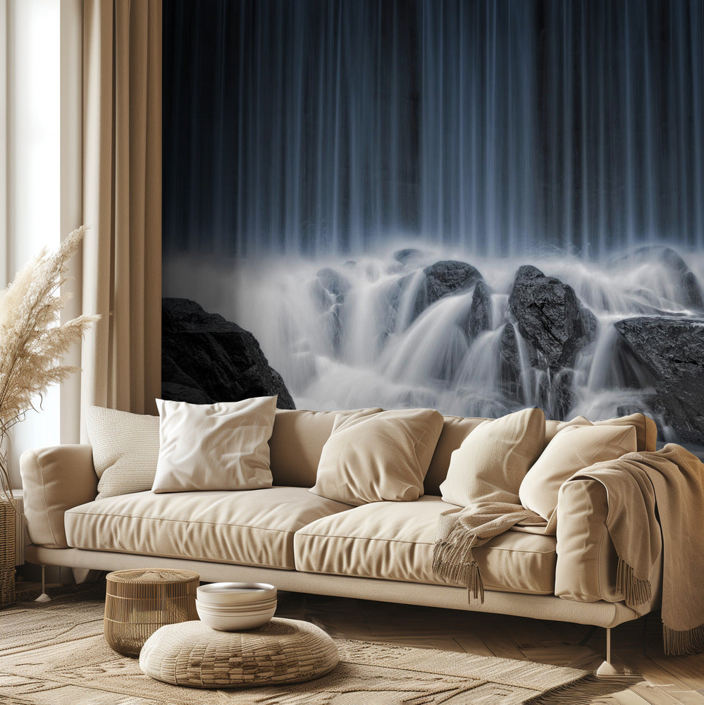 Le rideau bleu | Papier Peint Photo