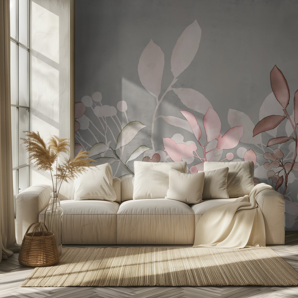 Aquarelle Pastel Jardin Rose | Papier Peint Photo