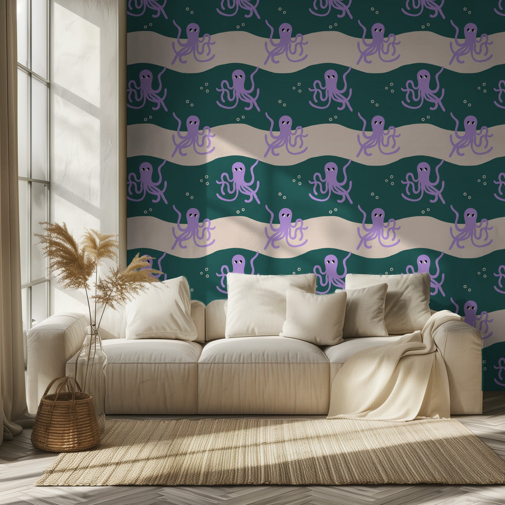 Blekksprut (mønsterdesign) | Fototapet